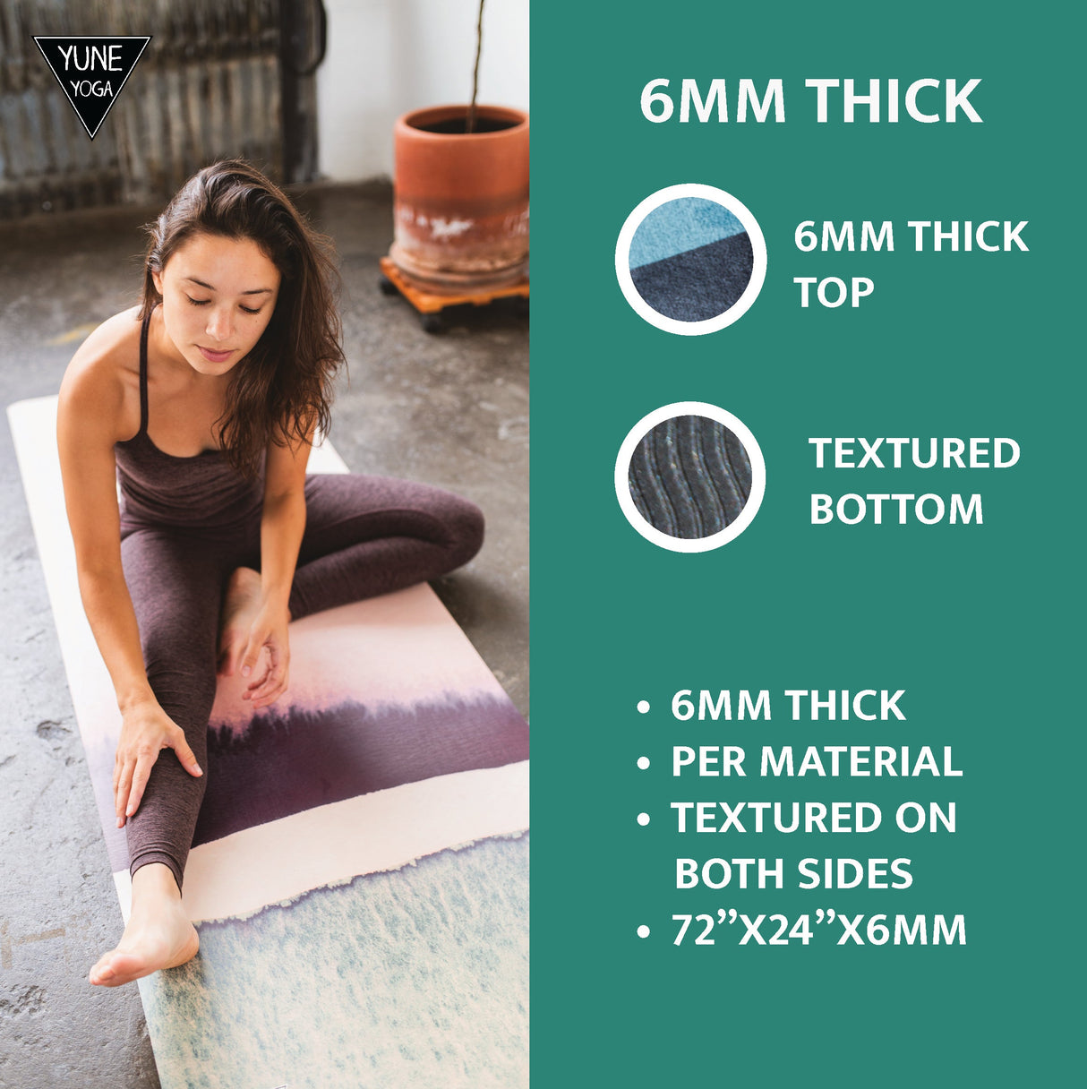Red Rocks Morning Dew Yoga Mat – 6mm Eco-Friendly, Non-Slip & Lightweight | from Yune Yoga