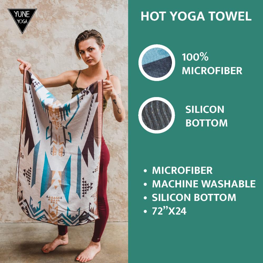 Yoga Towel | Lightweight | Turquoise | Silicon Non Slip Nubs | Microfiber | from Yune Yoga | Tucson Turquoise