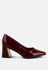 Zaila Metallic Accent Block Heel Pumps from London Rag International
