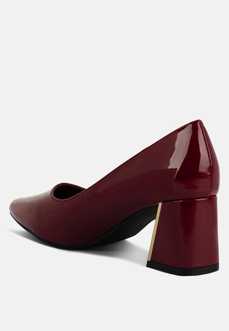 Zaila Metallic Accent Block Heel Pumps from London Rag International