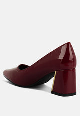 Zaila Metallic Accent Block Heel Pumps from London Rag International