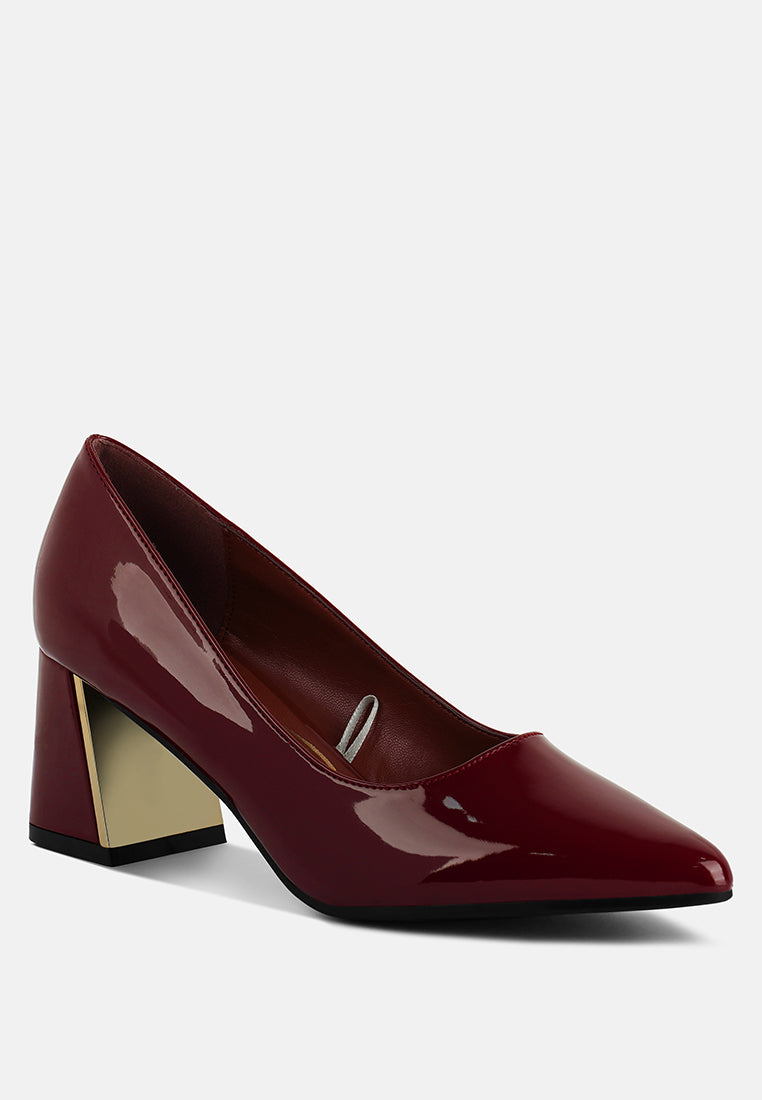 Zaila Metallic Accent Block Heel Pumps from London Rag International