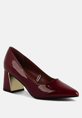 Zaila Metallic Accent Block Heel Pumps from London Rag International