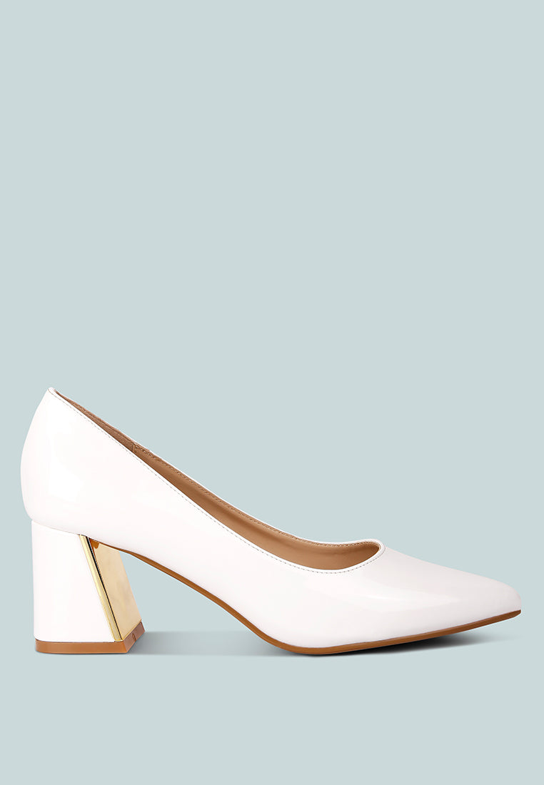 Zaila Metallic Accent Block Heel Pumps from London Rag International