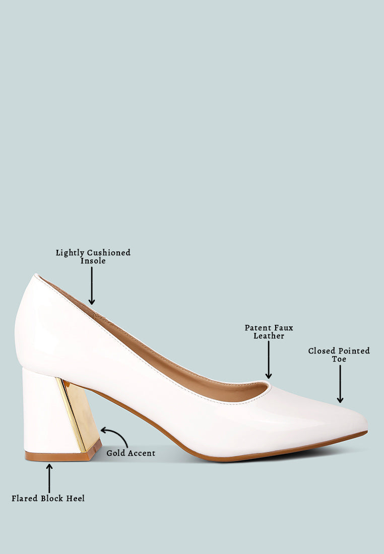 Zaila Metallic Accent Block Heel Pumps from London Rag International