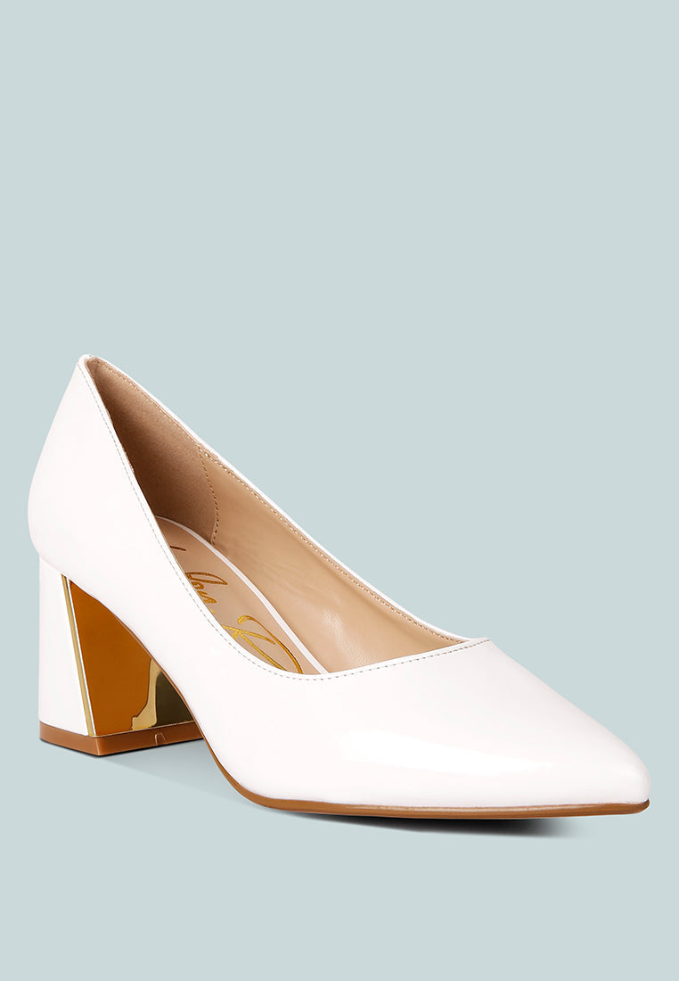 Zaila Metallic Accent Block Heel Pumps from London Rag International