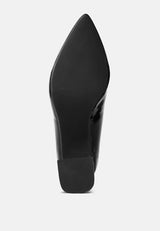 Zaila Metallic Accent Block Heel Pumps from London Rag International