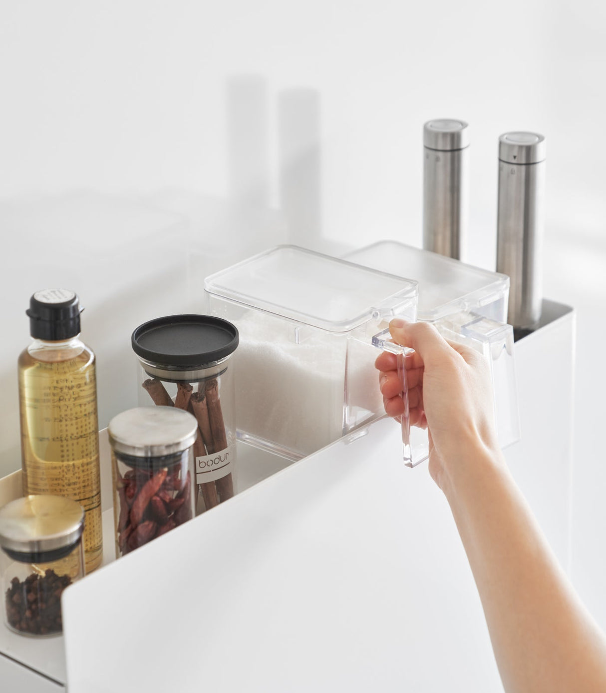 Two-Tier Sliding Drawer Seasoning Rack - Steel from Yamazaki Home