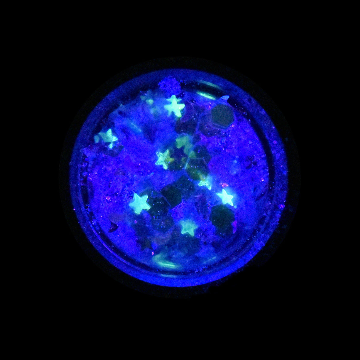 Zenon - Chunky Purple Glitter with Glow-in-Dark Stars and Silver Moons from Lunautics