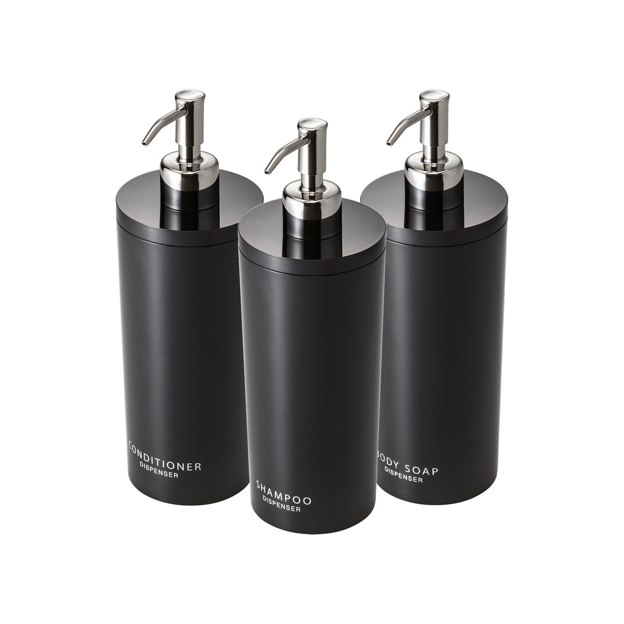 Round Dispenser Bundle - Shampoo, Conditioner, and Body Soap from Yamazaki Home