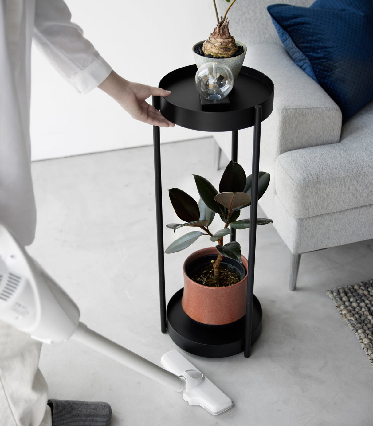 Two-Tier Rolling Plant Stand (28" H)  - Steel from Yamazaki Home