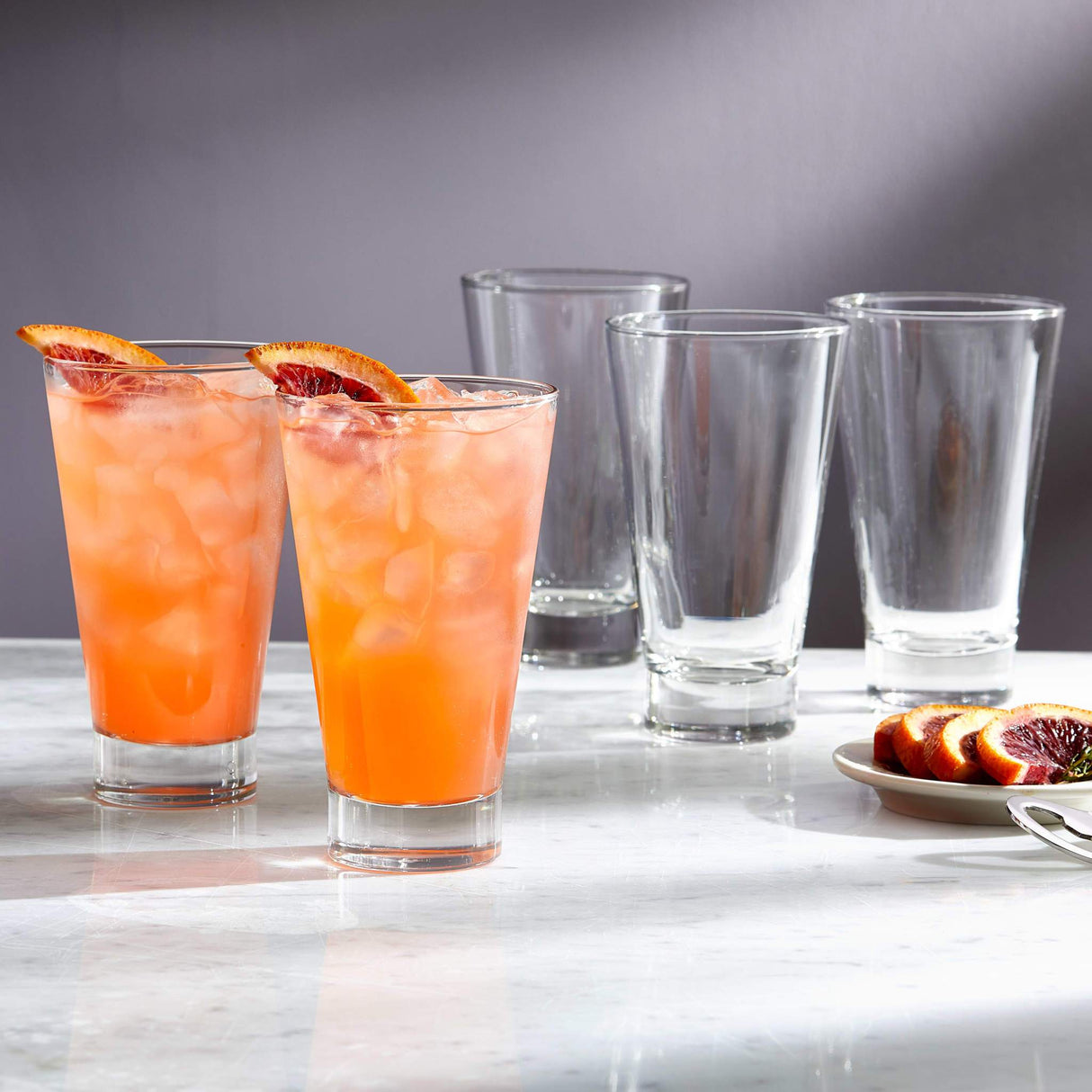 Libbey Modern Bar Essentials Tumbler Glasses, 14-ounce, Set of 6 from Libbey