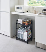 Two-Tier Hideaway Storage Cart (24" H)  - Steel from Yamazaki Home