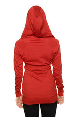 Zip-up Long Body Travel Hoodie Jacket (Cinnabar Red) from 4-rth