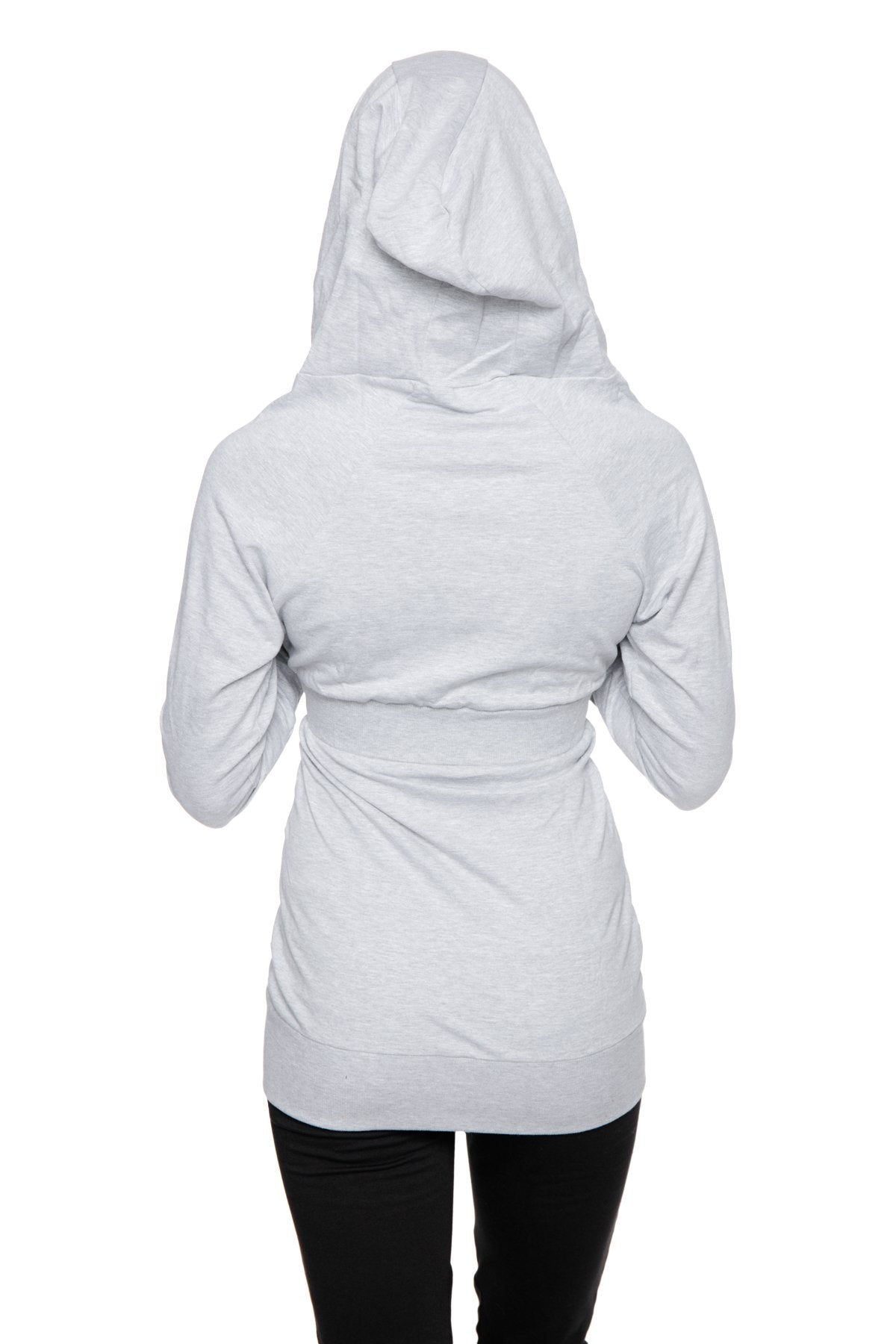 Zip-up Long Body Travel Hoodie Jacket (Heather Grey) from 4-rth