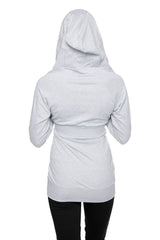 Zip-up Long Body Travel Hoodie Jacket (Heather Grey) from 4-rth