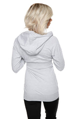 Zip-up Long Body Travel Hoodie Jacket (Heather Grey) from 4-rth