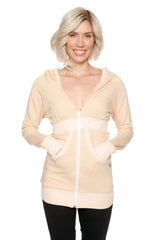 Zip-up Long Body Travel Hoodie Jacket (Sand Beige) from 4-rth