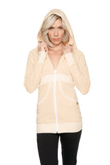 Zip-up Long Body Travel Hoodie Jacket (Sand Beige) from 4-rth