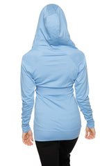 Zip-up Long Body Travel Hoodie Jacket (Sky Baby Blue) from 4-rth