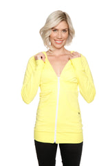 Zip-up Long Body Travel Hoodie Jacket (Tropic Yellow) from 4-rth