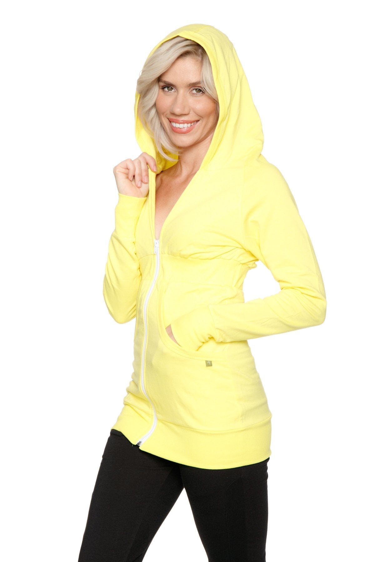 Zip-up Long Body Travel Hoodie Jacket (Tropic Yellow) from 4-rth
