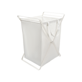 Laundry Hamper with Cotton Liner - Two Sizes - Steel + Cotton from Yamazaki Home