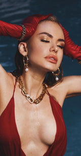 Zolen Hoops With Baroque Pearl Charms from eklexic