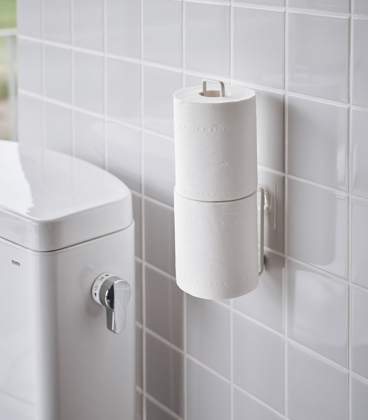 Traceless Adhesive Toilet Paper Holder - Steel from Yamazaki Home