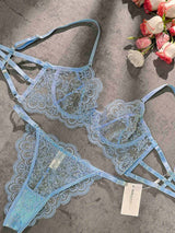 Blue Exquisite Lace Lingerie Set From Hello.LA.Girl