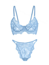 Blue Exquisite Lace Lingerie Set From Hello.LA.Girl