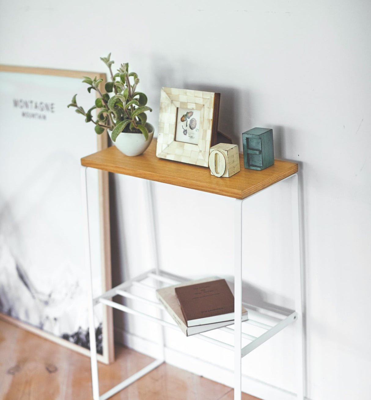 End Table (22" H)  - Steel + Wood from Yamazaki Home