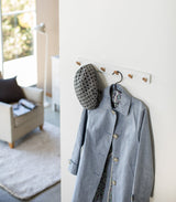 Wall-Mounted Coat Rack - Steel + Wood from Yamazaki Home
